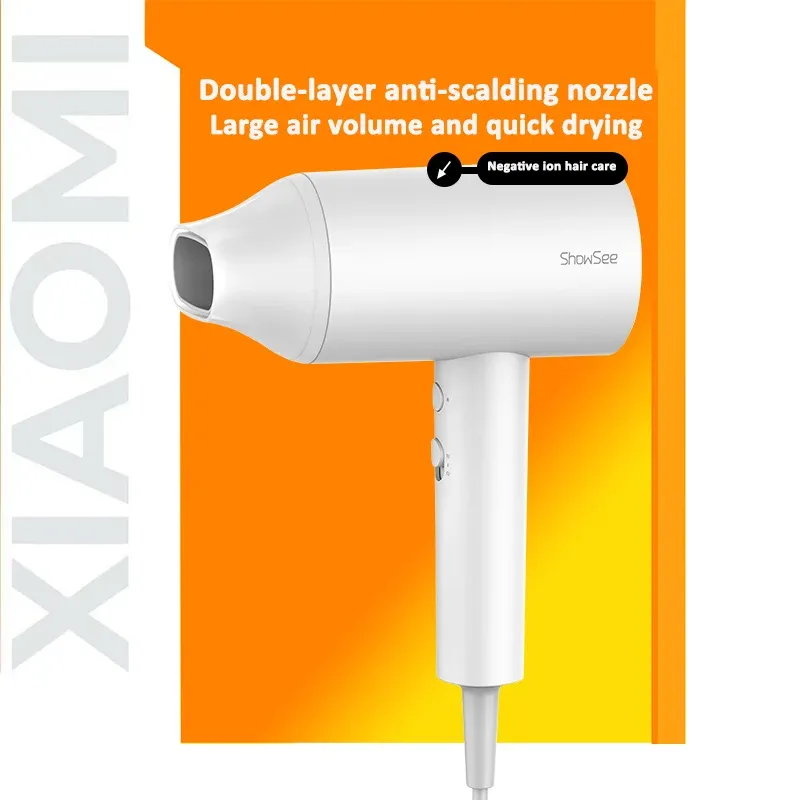 Xiaomi Showsee A1-W An ION Hair Dryer Negative ION 1800W Hair Care Professinal Quick Dry Portable Hairdryer Diffuser home School