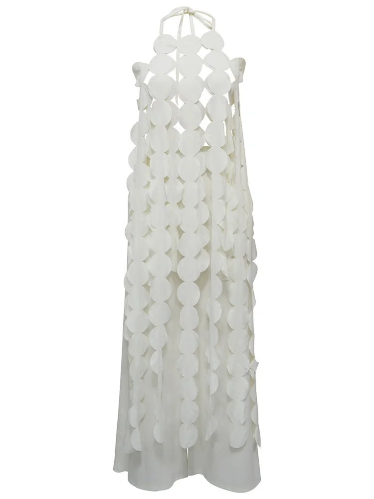 Wmstar Two Piece Set Women's Sexy Backless Lace Up Long Top Wide Leg Pants Fashion Set Summer Wholesale Dropshipping 2024