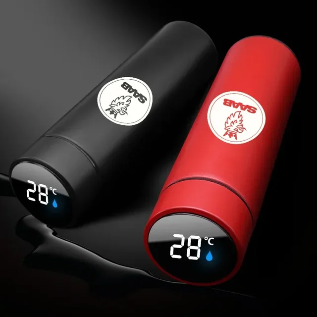 Car 500ml Intelligent Temperature Display Insulating Cup For SAAB 9-2X 9-3 9-4X 9-5 95 900 9000 Auto interior Accessories