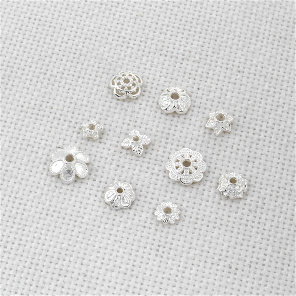 

Silver white thickened silver many kinds of flower holder spacer bead bead holder diy beading cap chain earrings accessories
