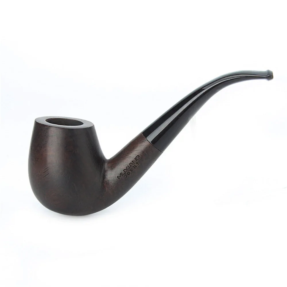 Ebony Wood Pipe Smoking Pipes Portable Smoking Pipe Herb Tobacco Pipes Grinder Smoke Gifts Black/Coffee 1Pc