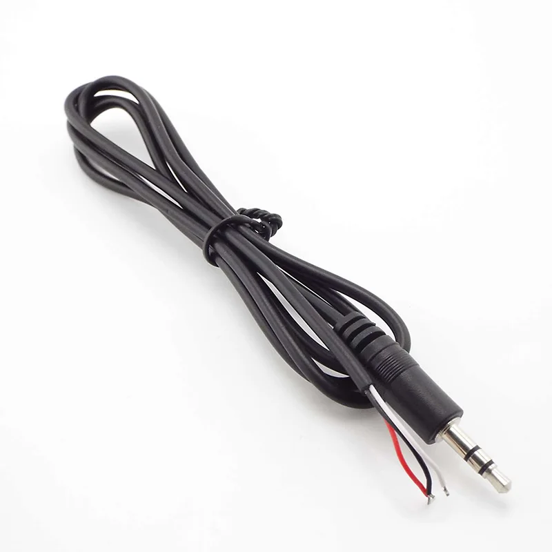 Nowy 3.5mm 3-stykowy 4-rdzeniowy męski złącze żeńskie Aux 0.3m 1m kabel rozszerzenie Audio z przewodem końcowym 3.5mm Stereo Diy przewód Audio