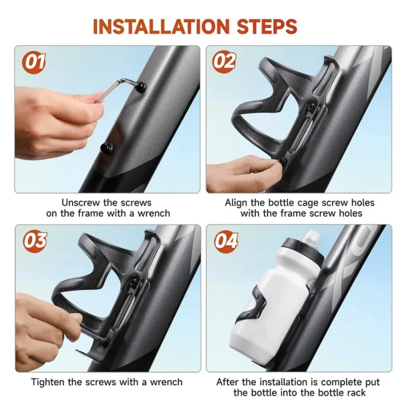 Bike Carbon Fiber Bottle Cage Side Pull Road MTB Bike Bottle Holder Cycling Cup Holder Bicycles Accessories 23g