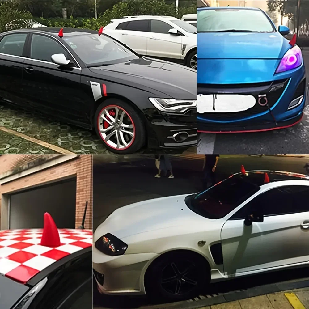 Two Eye-catching Devil Horns with Roof Decorations Suitable for Car Tricycles and Four-wheelers To Enhance Your Vehicle Style