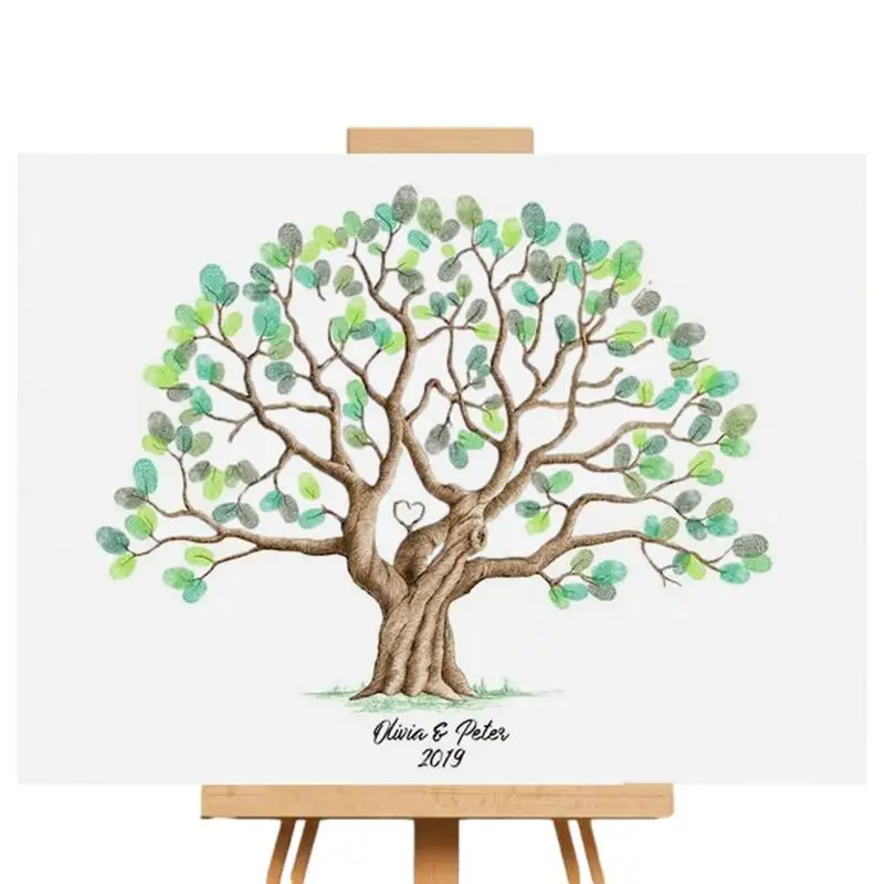 Wedding Guest Book DIY Tree Painting Fingerprint Tree Canvas Event Decorative Guestbook