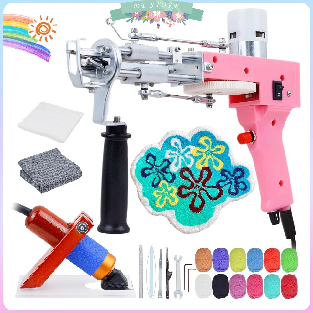 Tufting Gun Starter Kit With Storage Box - 2-in-1 Gun For Rug Making, Includes Cloth & Yarn For DIY Crafts