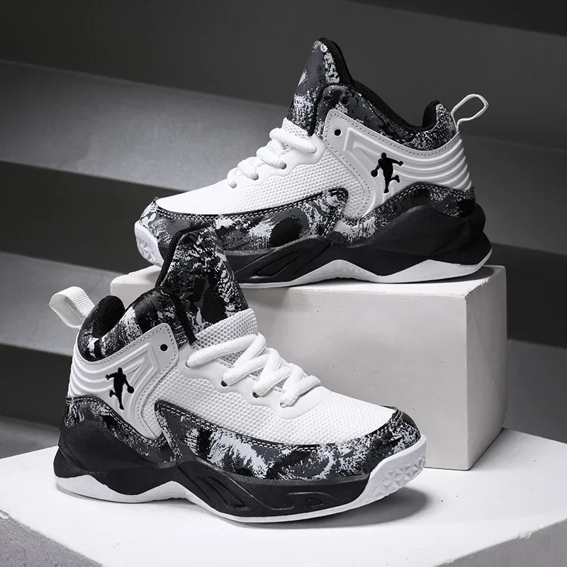 Durable Boys' Non-Slip Basketball Sneakers - Thick Sole Sports Footwear