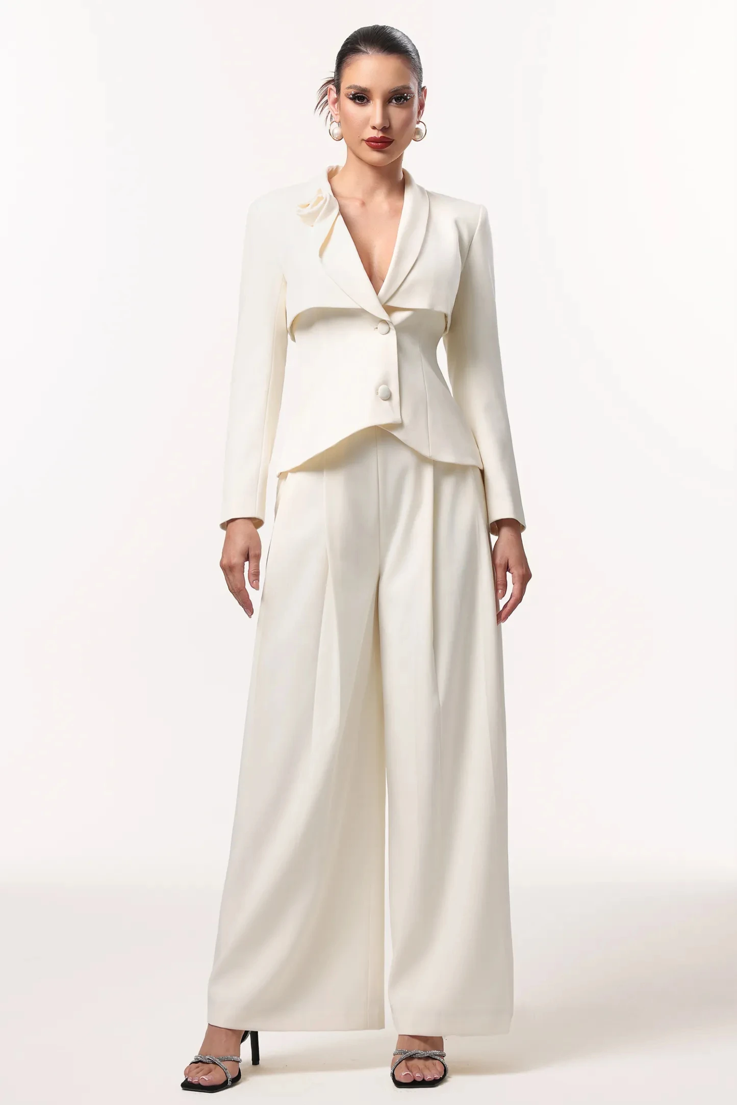 Women's Dresses Suit Gowns Elegant New Style Jacket Suits Jacket Coat And Pants For Female Satin 2 Pieces Suit Customized W21