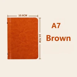 Portable Leather Cover Spiral Notebook - Blank Inner Planner Journal and DIY Travel Diary (Brown)