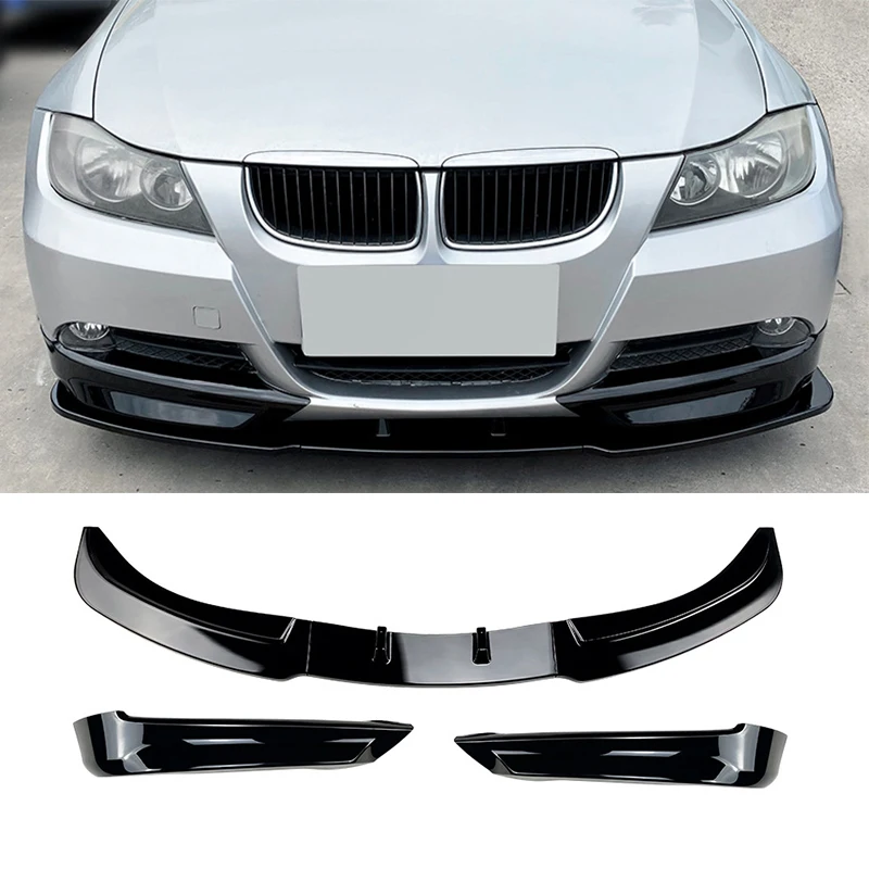

Car Front Bumper Lip Spoiler Diffuser Splitters Body Kit Aprons Cover Guard Trim For BMW 3 Series E90 E91 320i 330i 2005-2008