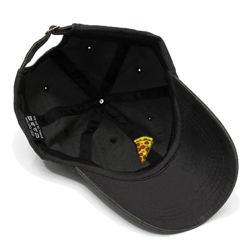 Pizza Embroidered Baseball Caps for Men Women Retro Soft Washed Cotton Dad Hat Snapback Cap Wholesale Dropshipping 5
