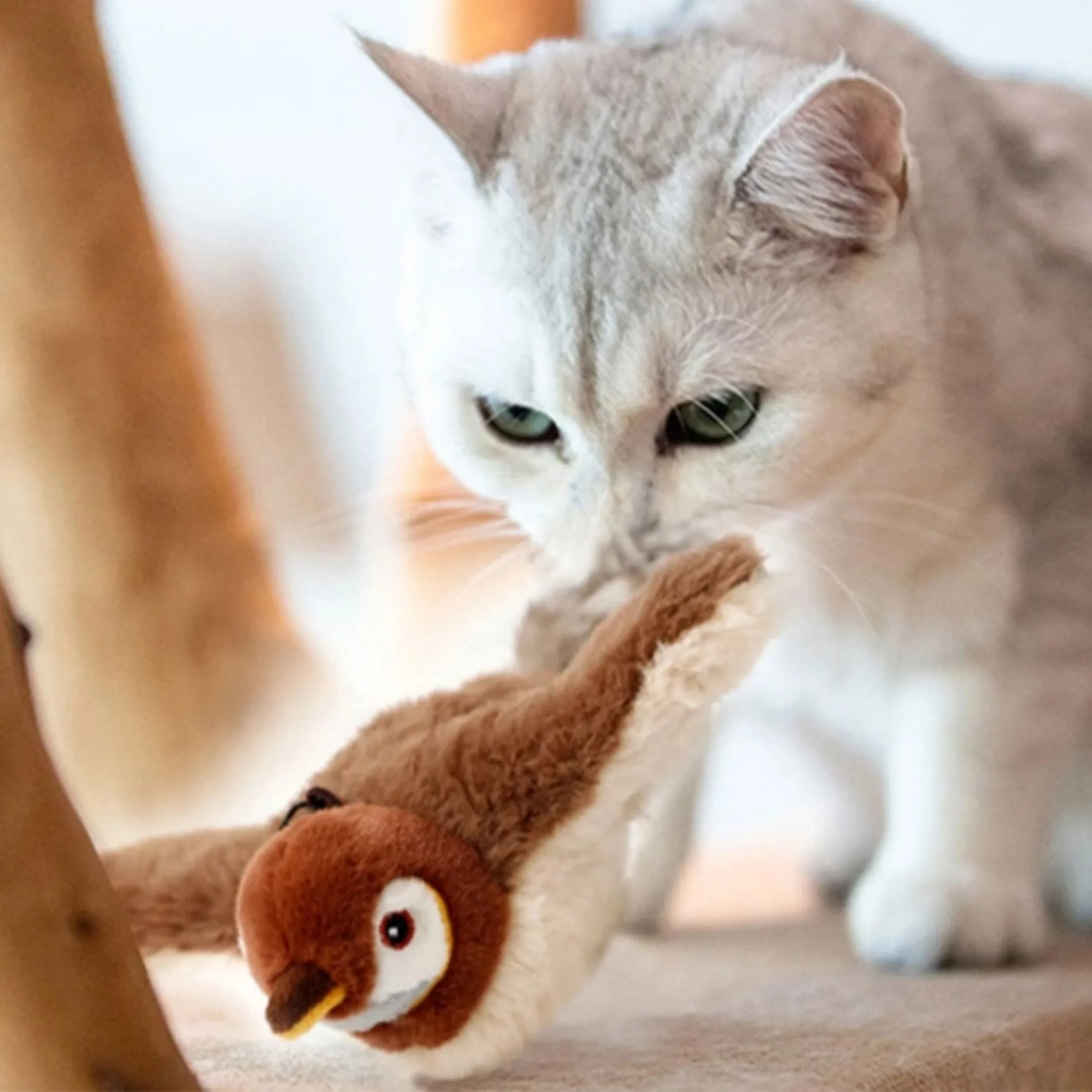 

Интерактивная игрушка для кошек движущаяся с звуками Реалистичная плюшевая игрушка животного электрическая игрушка для домашних кошек захватывающая жевательная игрушка