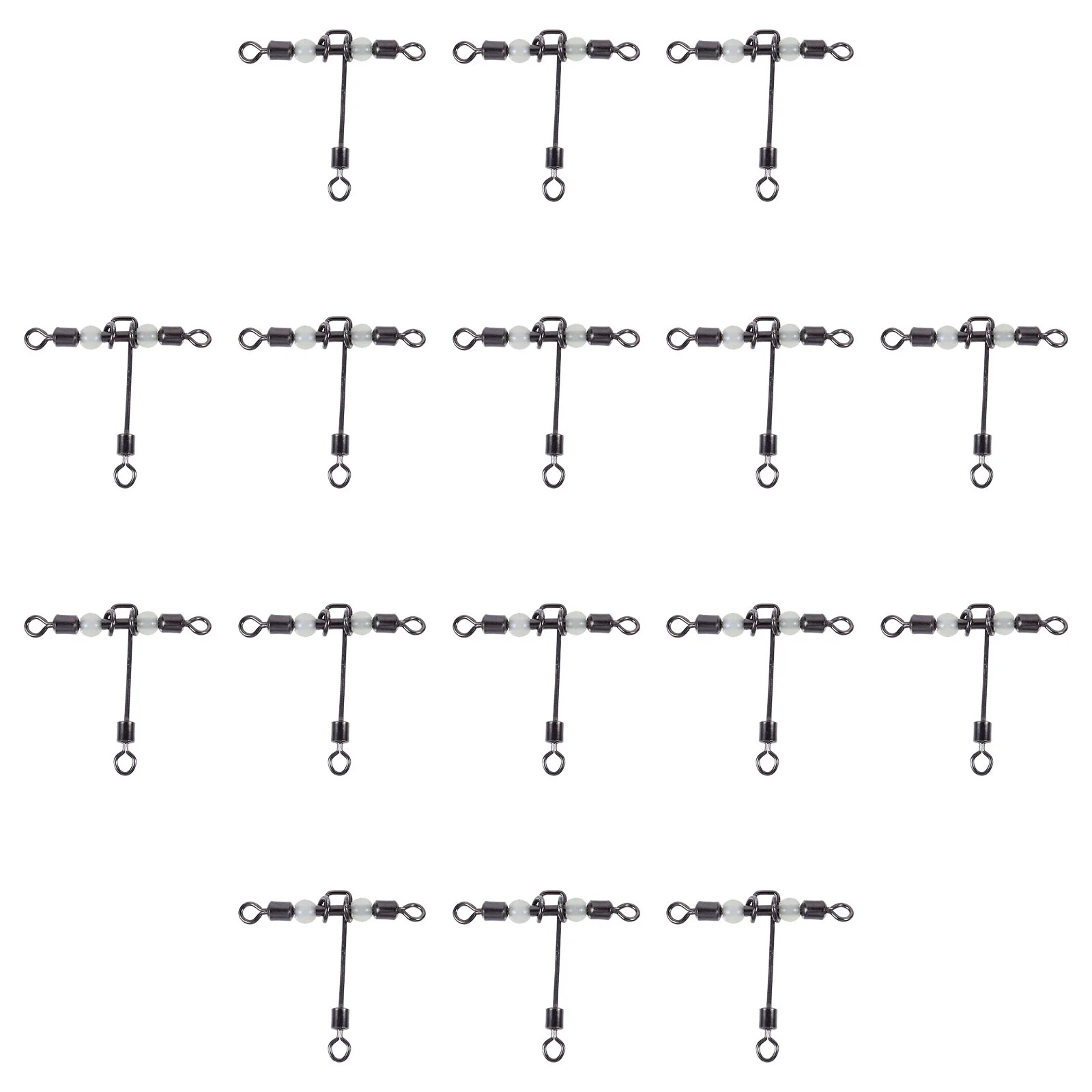 

20 Pcs Fishing Tackle Fork Ring Connector Rolling Swivel Luminous Swivels Shine Barrel Cross-line