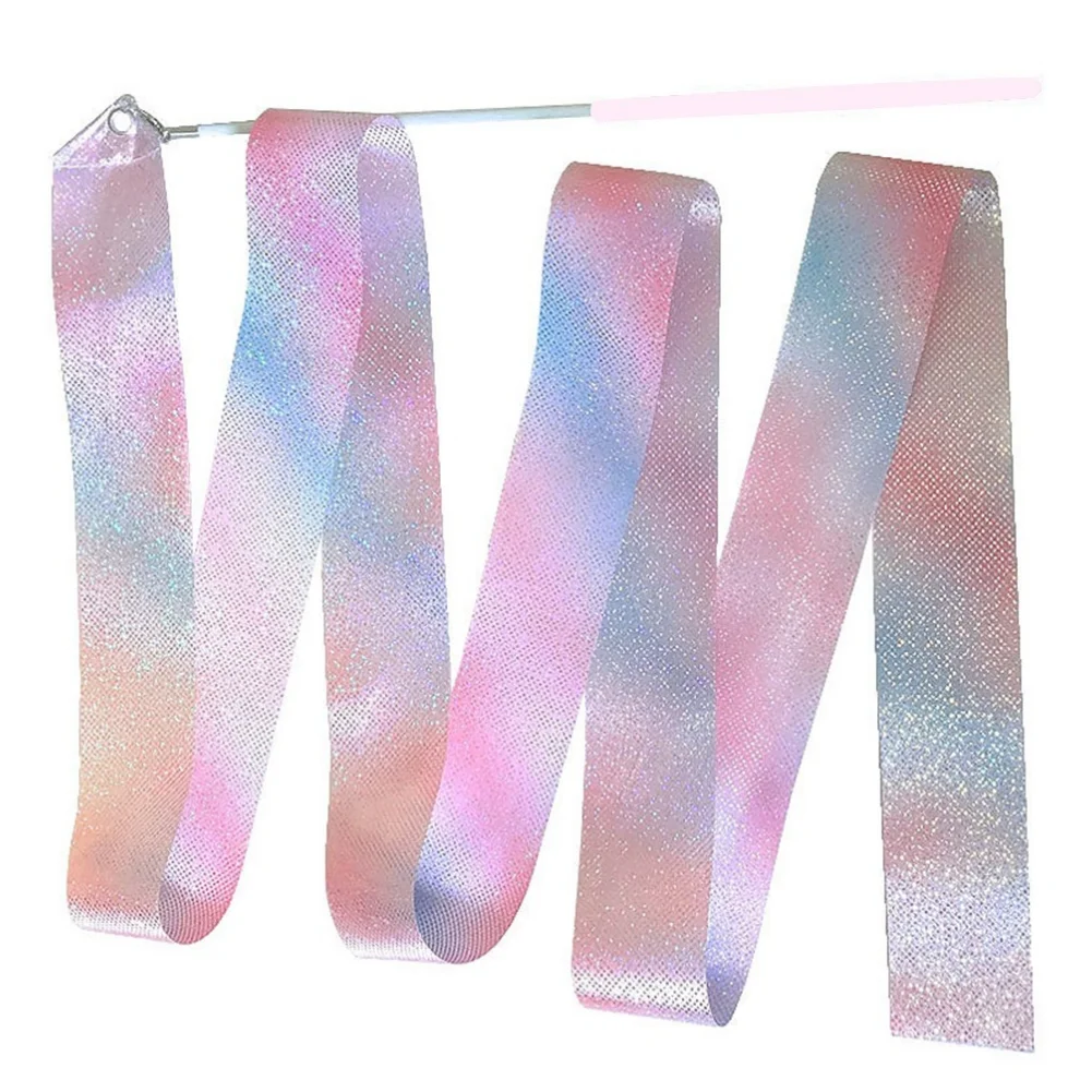 2M/4M /6M Art Gymnastics Ballet Dance Ribbon Twirling Stick Kid Flashing Glitter Sport Performance Strip Stage Show Prop gymnastics ribbon