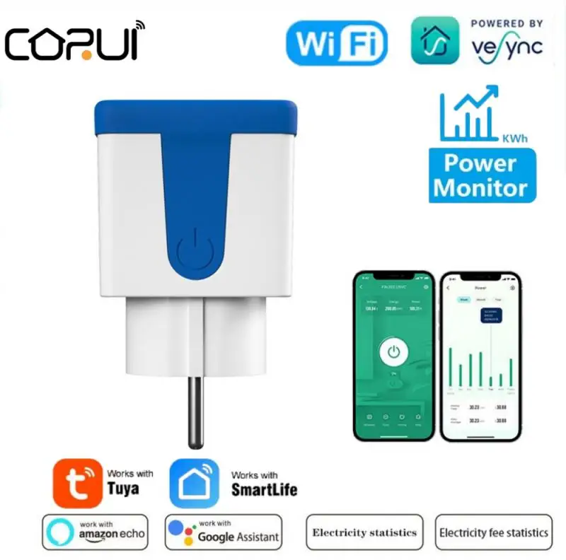 CORUI Vesync WiFi Waterproof Smart Plug EU Socket 16A With Power Monitor  Function Tuya Smart Life App Support Alexa Google Home - AliExpress