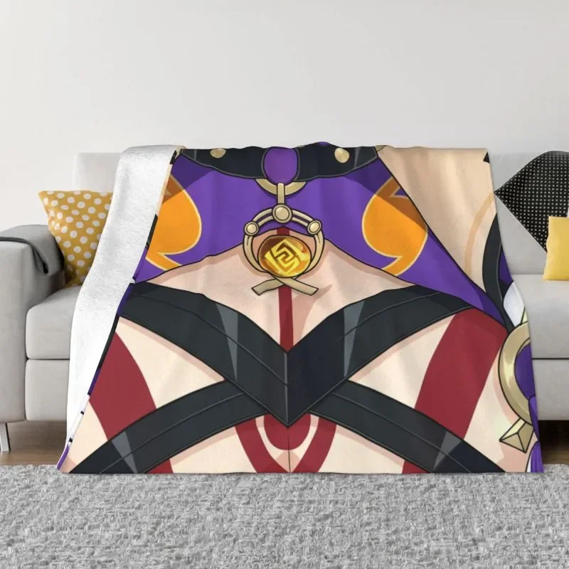 

NEW Genshin Impact Itto Tiddies Sofa Fleece Throw Blanket Warm Flannel Anime Game Blankets for Bedding Office Sofa Bedspreads