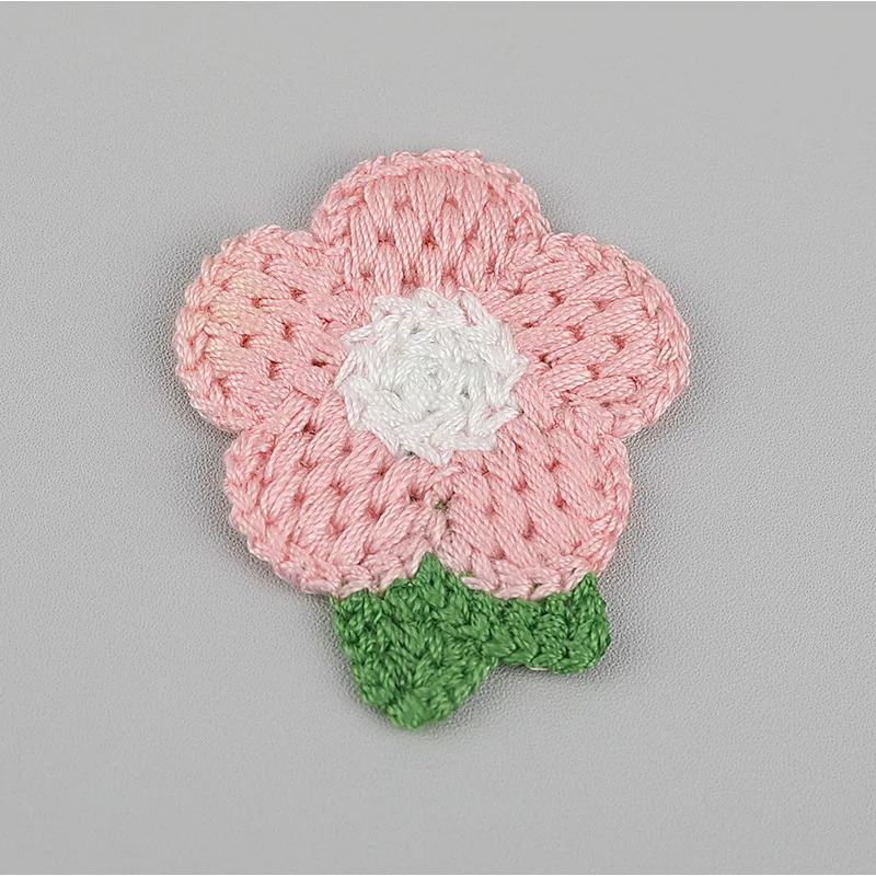 Floral Embroidered Knitted Patches - Decorative Fabric Stickers and Accessories (Set of 10)