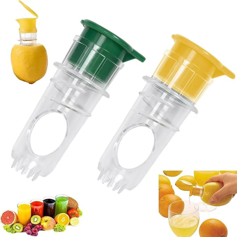  Portable Lemon Squeezer Plastic Resuable Lightweight Juices Reamer Washable Manual Juices Reamer Built in Filter for Home Travel 