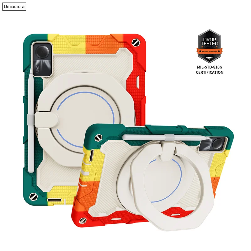 Shockproof Rugged Tablet Case with Pull Ring Stand