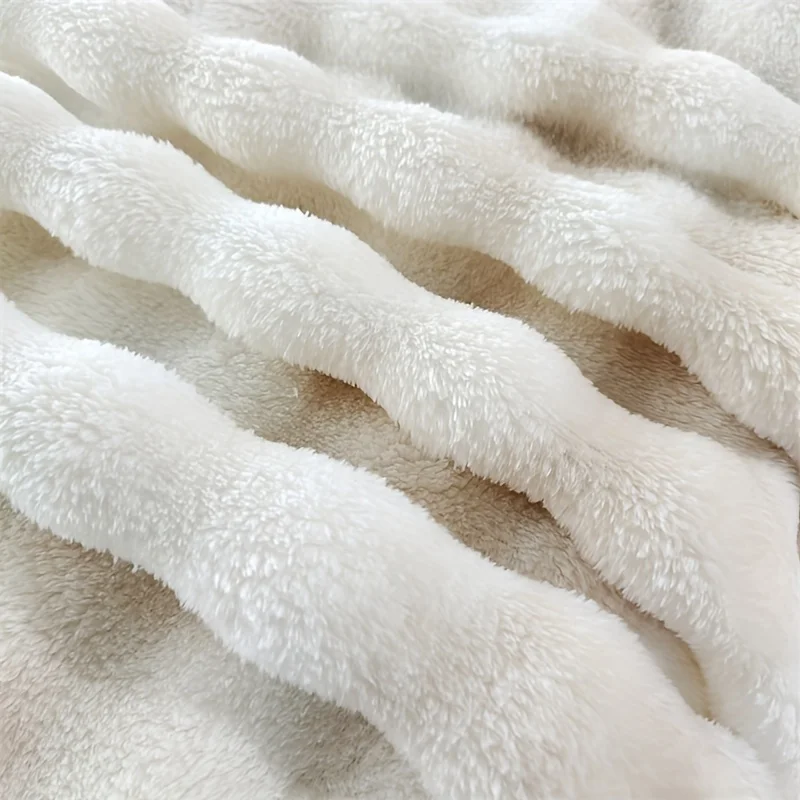Faux Rabbit Fur Throw Blanket 5