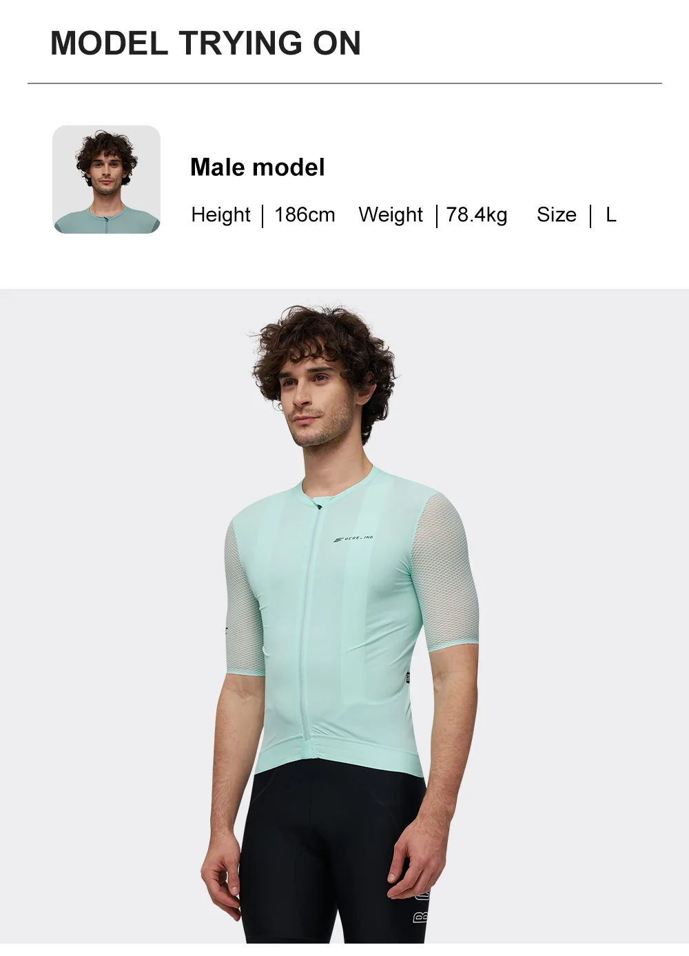 BCBE-ING Herren Damen Radtrikot Sommer Leichtes Atmungsaktives Slim-Fit Fahrradtrikot Kurzarm 3D-Mesh-Ärmel YKK-Reißverschlüsse – Detail 9