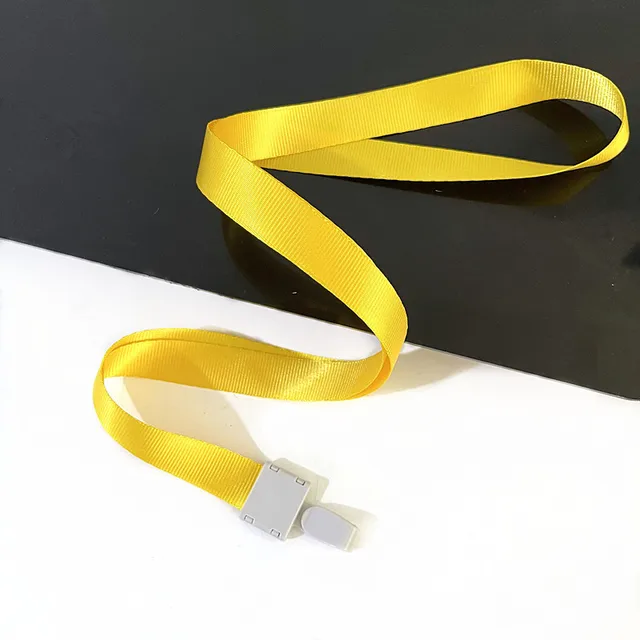 Cheap Transparent Credential Badge Holder Lanyard for Business Meeting Visiting Hang Pass Tag ID Card Candy Color Protector Case Yellow Lanyard