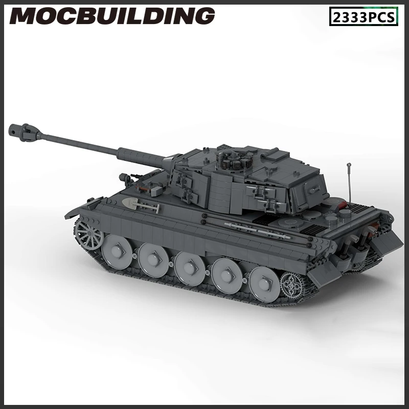 MOC Building Blocks Heavy Tank Tiger B Kingtiger Model DIY Bricks Creative Assembly Toy Christmas Present Birthday Gifts