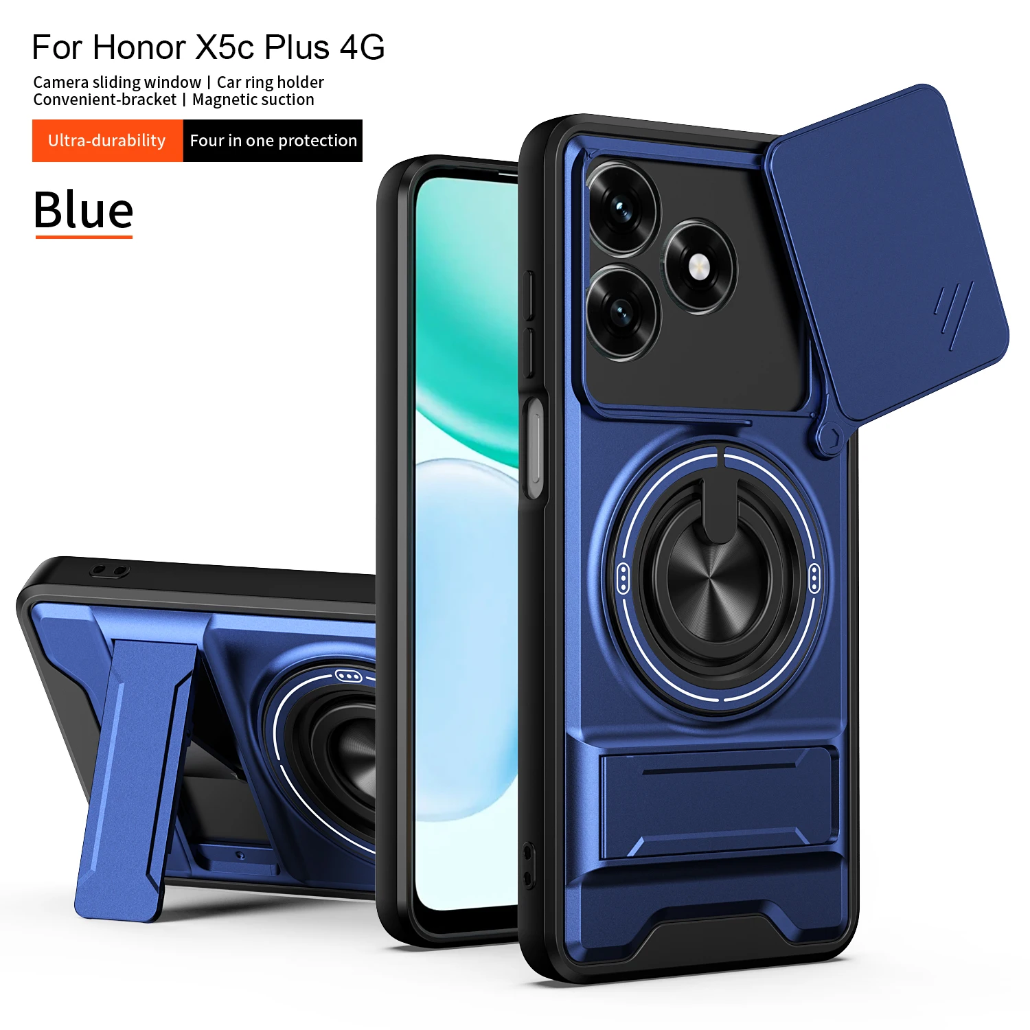 Ultimate Magnetic Fold Holder Military Armor Case with Camera Protection and Magsafe Compatibility