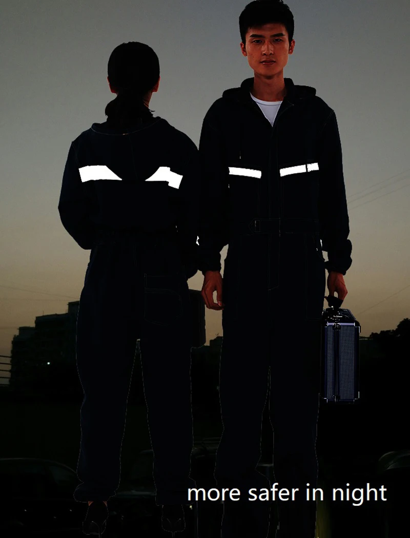 Reflective Denim Work Uniform work coverall suit Flame Retardant Welding Clothes Jumpsuit Coveralls Overalls Auto Repairman Machine Electric Welder