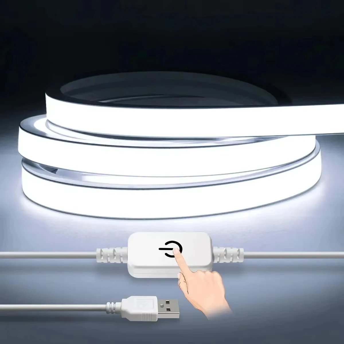 LED Strip Light 5V USB 1-4M Neon Flexible Waterproof with Touch Motion Sensor Switch for TV Backlight Bedroom Lighting