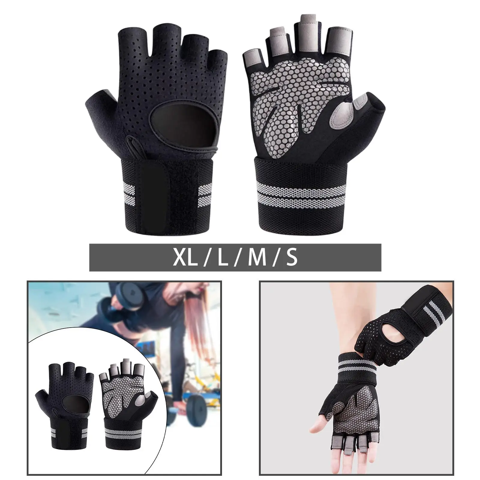 Workout Gloves Half Finger Gloves Anti Slip Yoga Gloves Sports Training Mitts