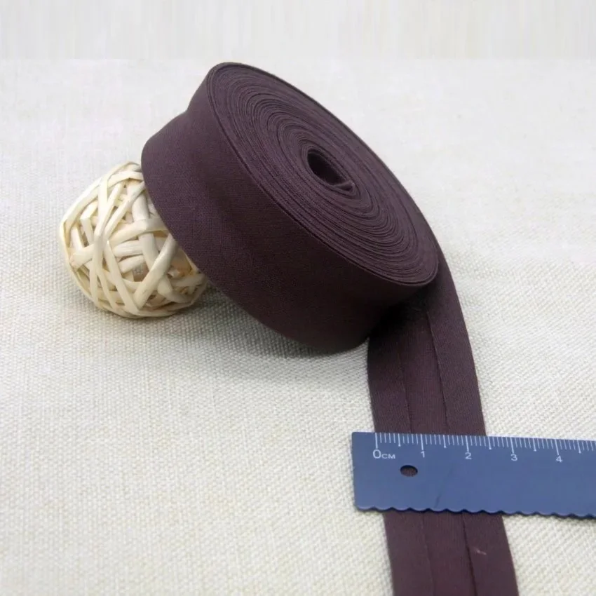 Premium Cotton Folded Bias Tape - 25mm Fabric Binding for Sewing Projects (5 Meters)
