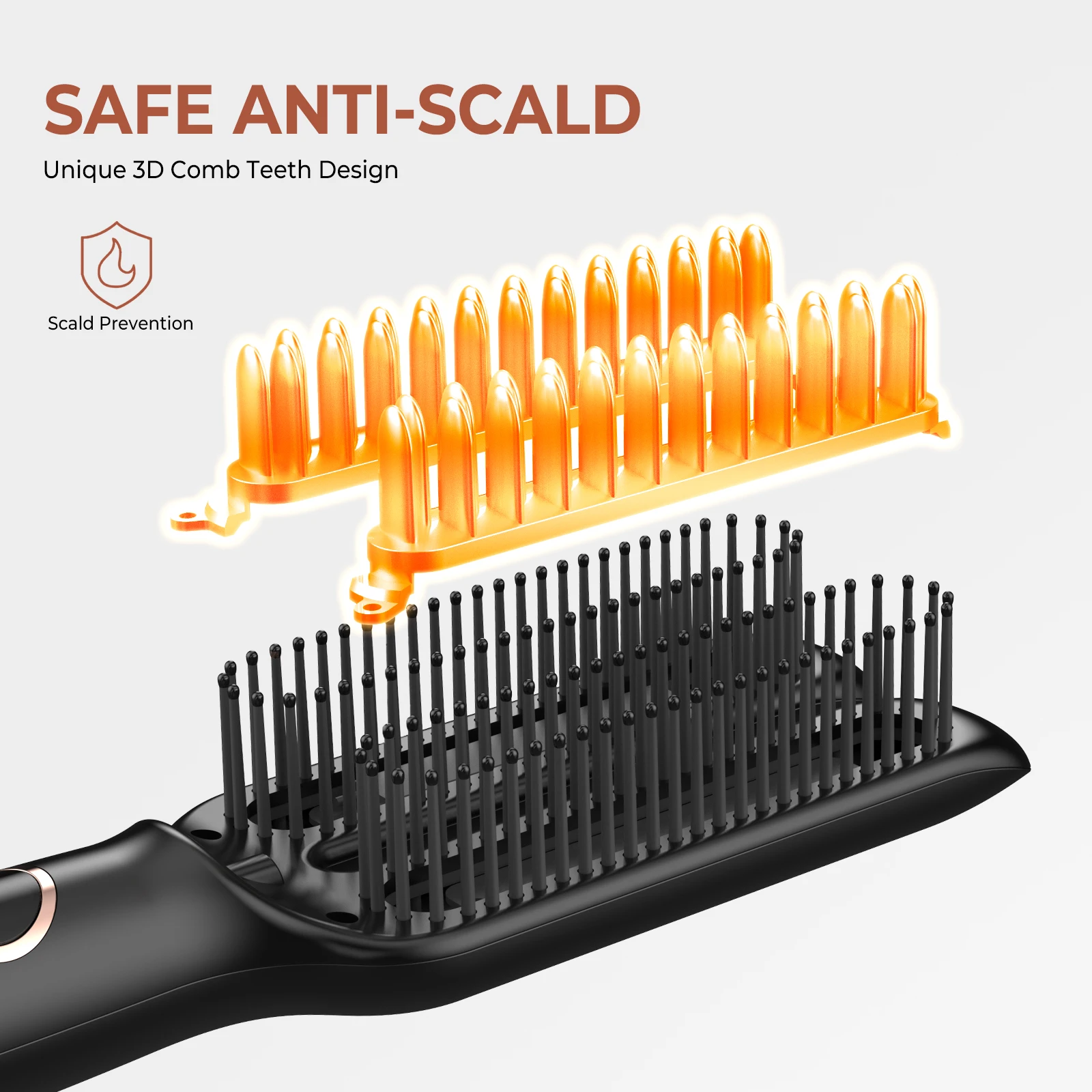 Electric Hot Comb Multifunctional Straight Hair Straightener Comb Negative Ion Anti-Scalding Styling Tool Straightening Brush 5