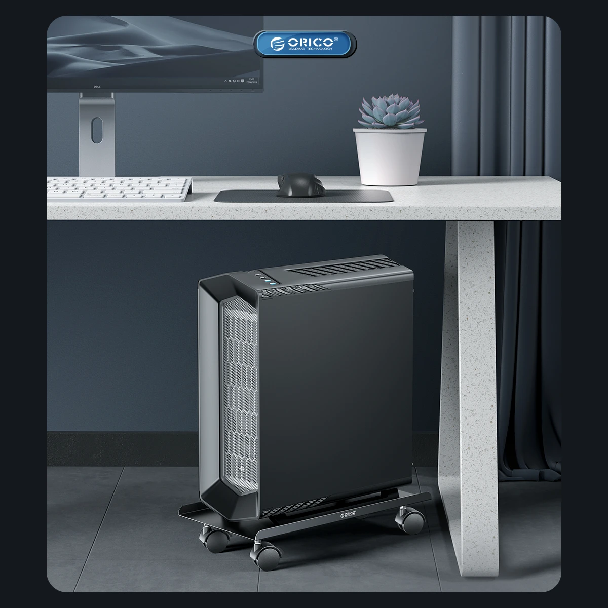 ORICO-Steel Mobile CPU Stand, Computer Tower, Holder
