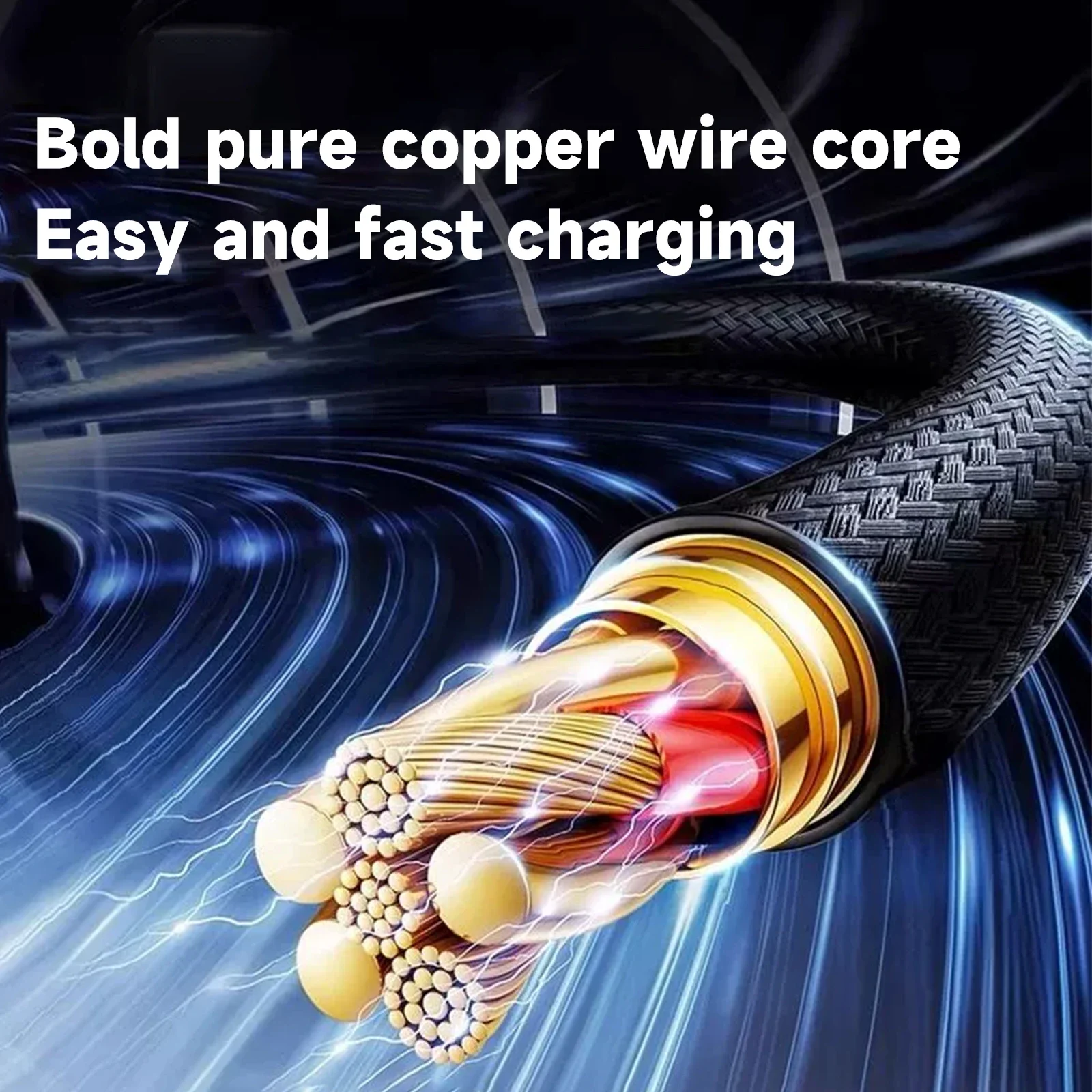 USB Type-C Cable 240W LED Display Fast Charge Nylon Braided Cord