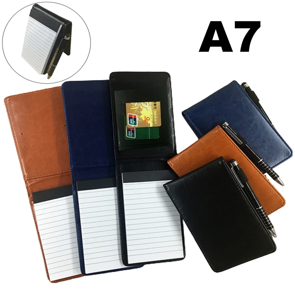 Multifunction Leather Mini Notebook Pocket A7 Planner Daily Memos Note Book Refills Business Office Work Notepad - 21