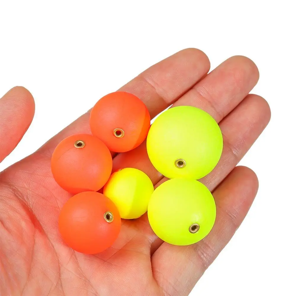 10PCS Fishing Floats Foam Ball with Copper Ring 20mm-30mm