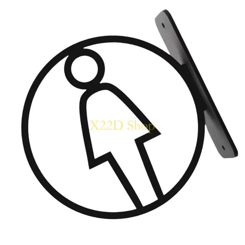 X22D Acrylic Restroom Sign Stylish Washroom Symbol Signage for Hotel and Restaurants