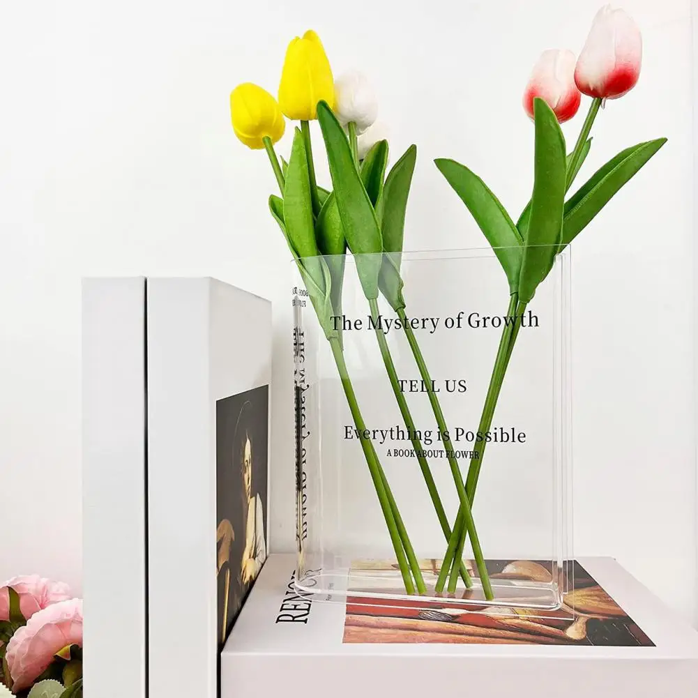 Water Planting Plants Vase Acrylic Book Vase for Water Planting Flowers Aesthetic Home Office Decoration Gift for Book Lovers 3