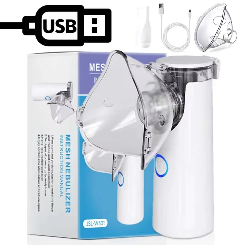 Mesh Nebulizer Medical Nebulizer Asthma Inhaler Spacer Medical Equipment Handheld Portable Nebulizer Silent Ultrasonicinalador Nebulizador Kids Inhaler Aerosol Atomizer Health Care
