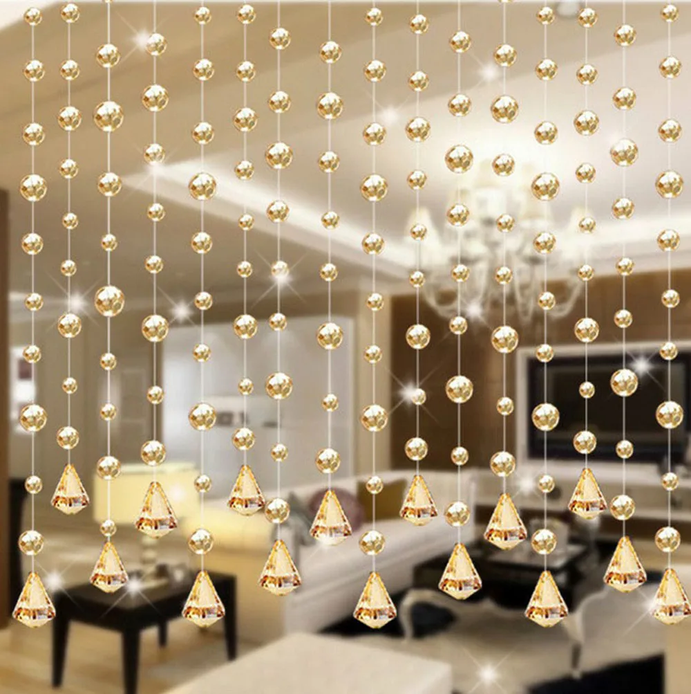 Fashion Crystal Glass Bead Curtain Indoor Home Decoration Luxury Wedding Backdrop Decoration Supplies Background Decoration 6