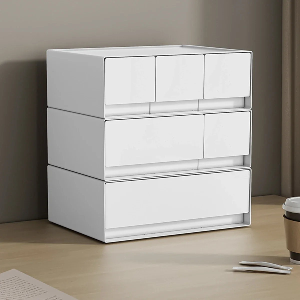1PC Cosmetics Storage Box Makeup Drawers and Storage Plastic Organizer Jewelry Brushes Lipsticks Nail Polish Organizer 4
