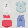 Boutique Infant Baby Boys Rompers Green Checkered Fish Print Cute Rompers New Fashion Toddler Boys Clothes Jumpsuits Wholesale 1