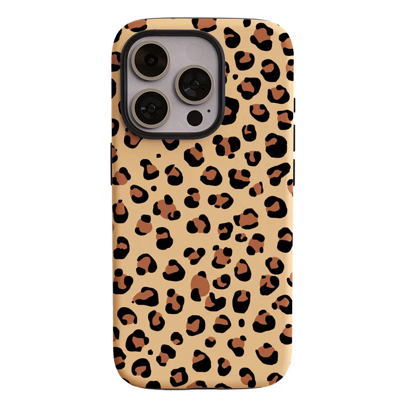 2-in-1 Sexy Leopard Print Phone Case with Protective Film