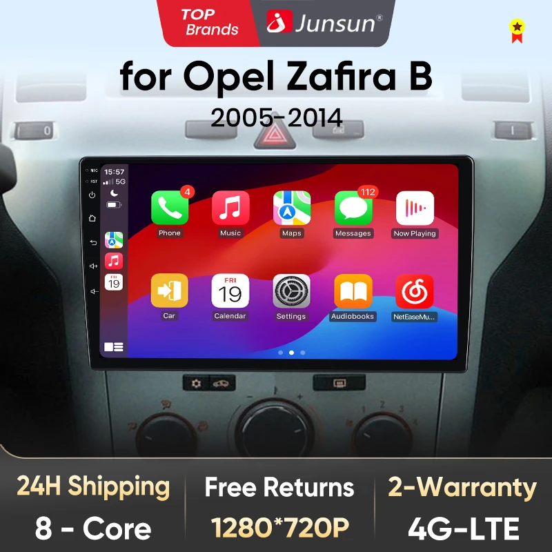 Junsun V1 AI Voice Wireless CarPlay Android Auto Radio for Opel Zafira B 4G Car Multimedia GPS 2din autoradio