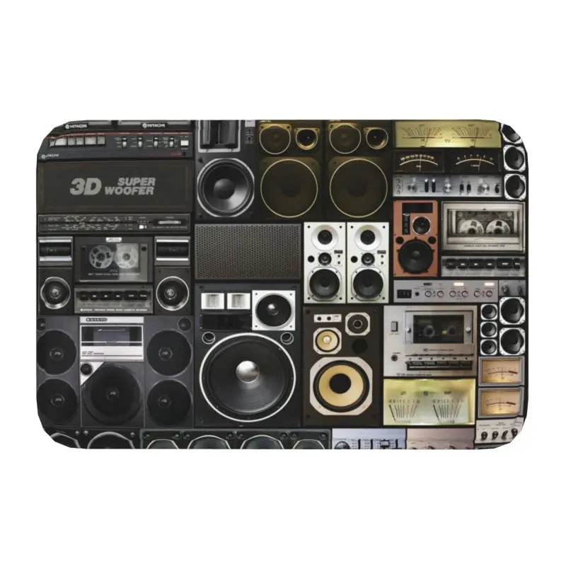 

Hifidelity Remix Music Tape Front Floor Door Entrance Mats Indoor Music Lover Cassette Bathroom Doormat Living Room Carpet Rug