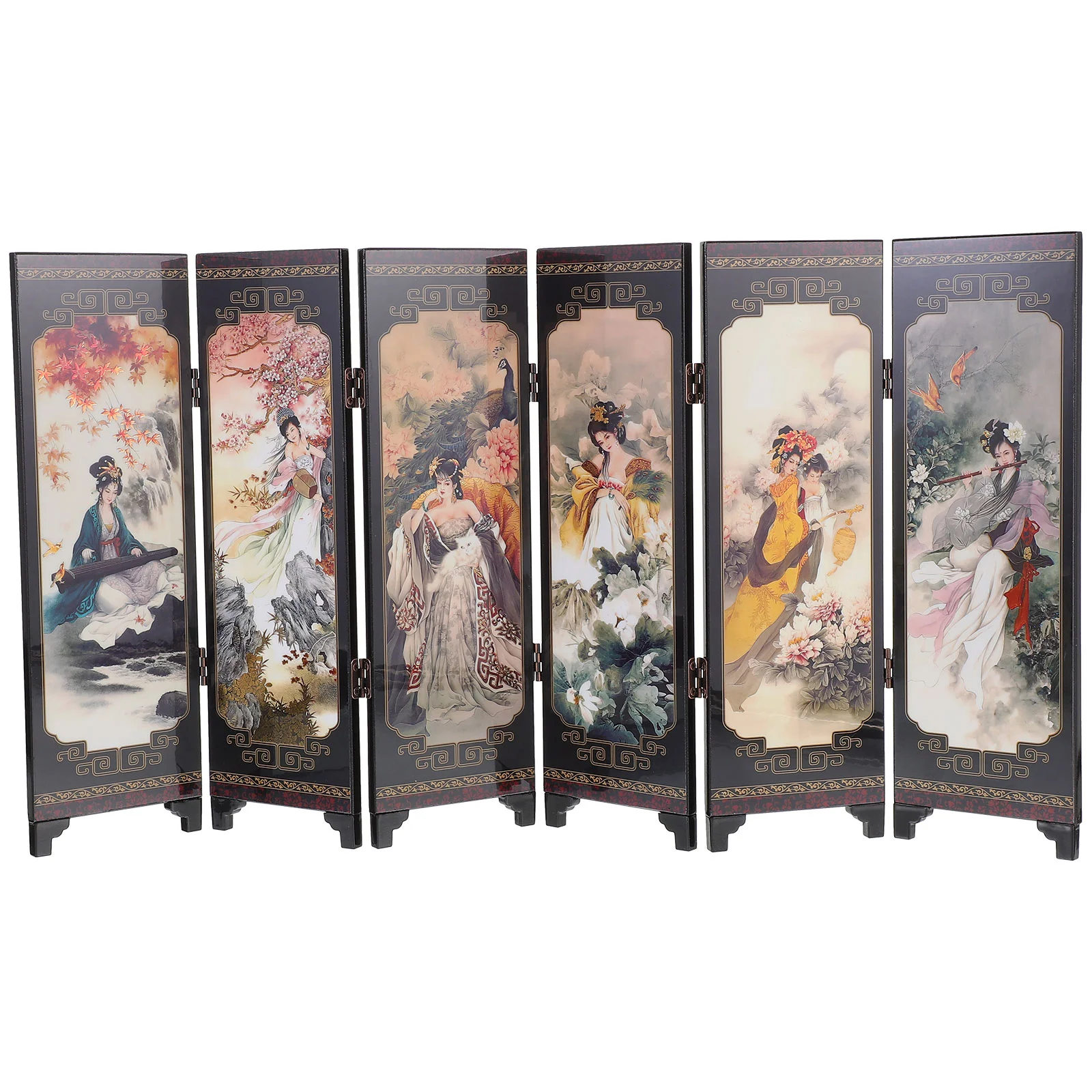 

Traditional Chinese for Home Decorations 4-Panel Chinese Screen Table Adorn