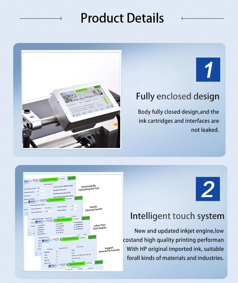 DC190T Automatic Online Thermal Inkjet Printer Industrial TIJ Printer Batch Numb