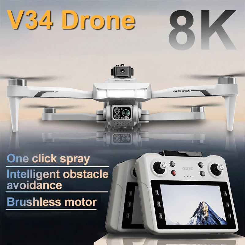 Drone 4DRC V34 8K GPS Brushless Pliable avec Évitement d'Obstacles