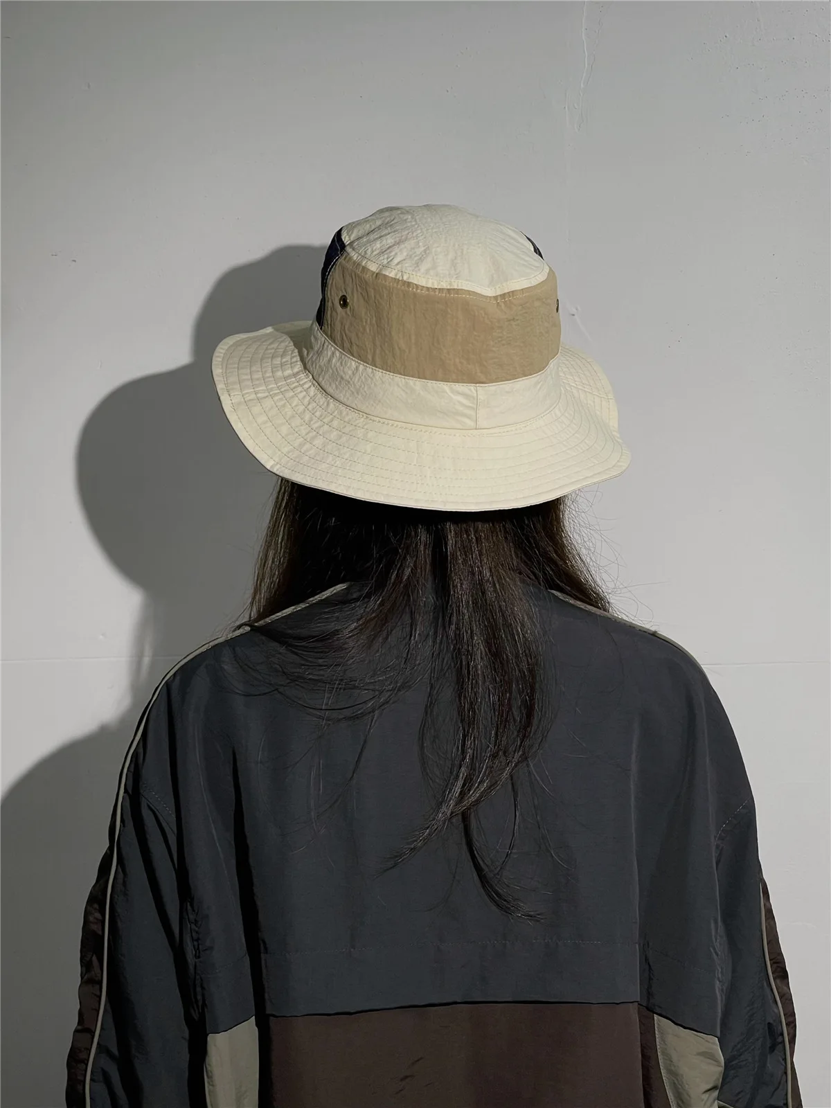 Women Men Japanese Camping Color Block Fisherman Hat Summer Outdoor Windproof Cap Bucket Hats_voghion.com